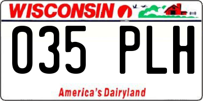WI license plate 035PLH