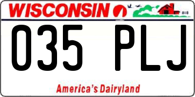 WI license plate 035PLJ