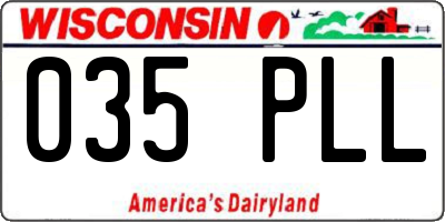 WI license plate 035PLL