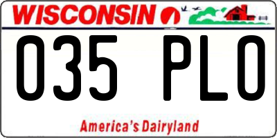 WI license plate 035PLO