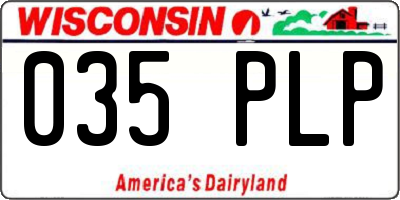 WI license plate 035PLP
