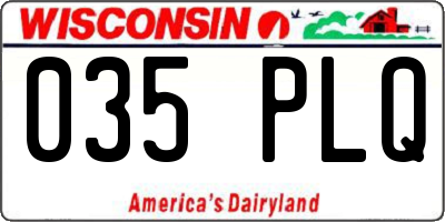 WI license plate 035PLQ