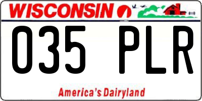 WI license plate 035PLR
