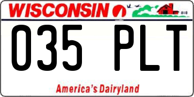 WI license plate 035PLT
