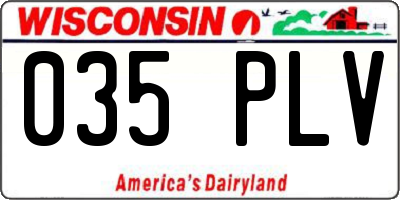 WI license plate 035PLV