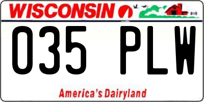 WI license plate 035PLW