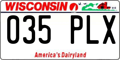 WI license plate 035PLX