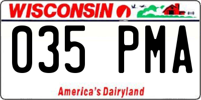 WI license plate 035PMA
