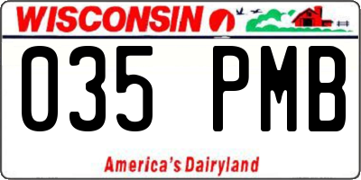 WI license plate 035PMB
