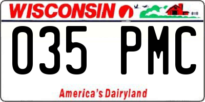 WI license plate 035PMC