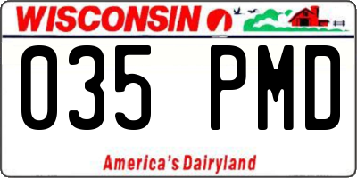WI license plate 035PMD