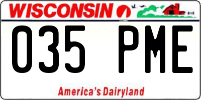 WI license plate 035PME