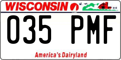 WI license plate 035PMF