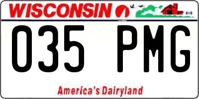 WI license plate 035PMG