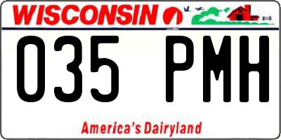 WI license plate 035PMH
