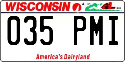WI license plate 035PMI