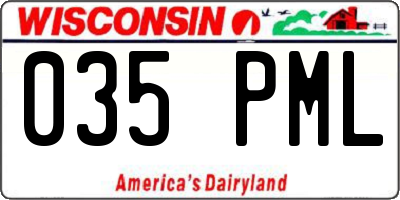 WI license plate 035PML
