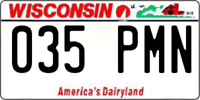 WI license plate 035PMN