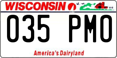 WI license plate 035PMO