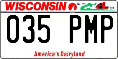 WI license plate 035PMP