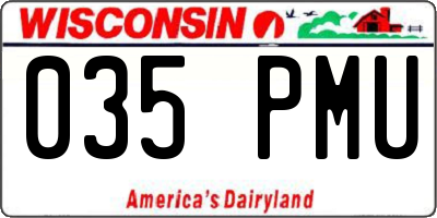 WI license plate 035PMU