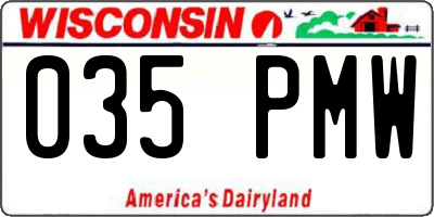 WI license plate 035PMW