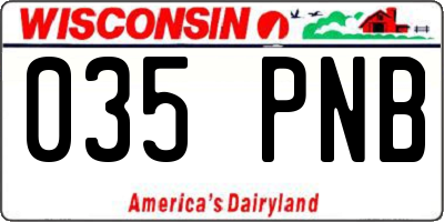 WI license plate 035PNB