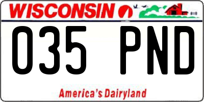WI license plate 035PND