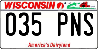 WI license plate 035PNS