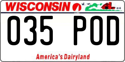 WI license plate 035POD