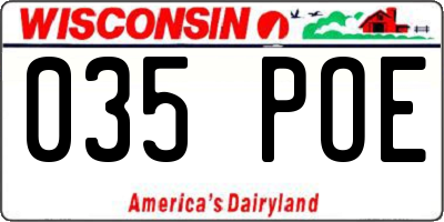 WI license plate 035POE