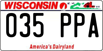 WI license plate 035PPA
