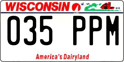 WI license plate 035PPM