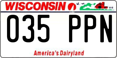 WI license plate 035PPN