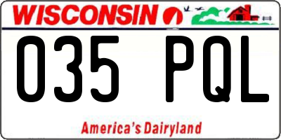 WI license plate 035PQL