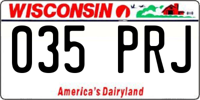 WI license plate 035PRJ