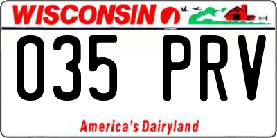 WI license plate 035PRV