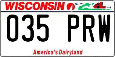 WI license plate 035PRW