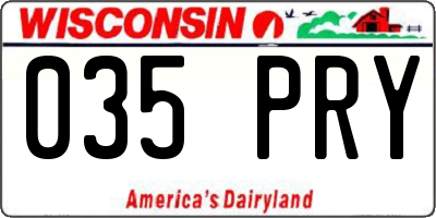 WI license plate 035PRY