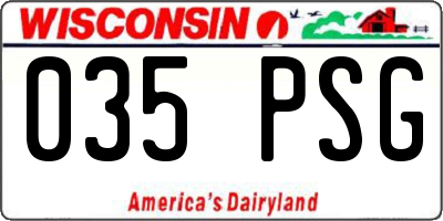 WI license plate 035PSG