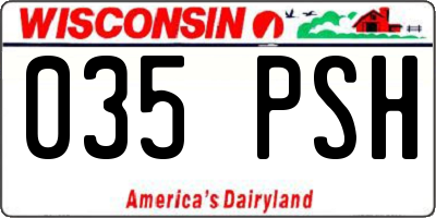 WI license plate 035PSH