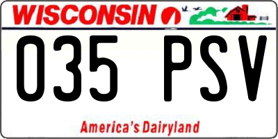 WI license plate 035PSV