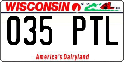 WI license plate 035PTL