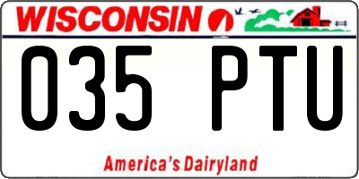 WI license plate 035PTU