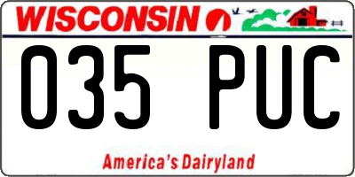 WI license plate 035PUC