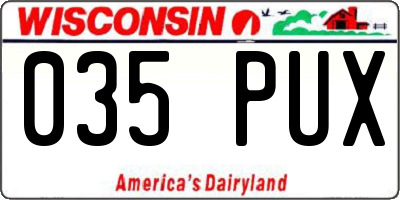 WI license plate 035PUX