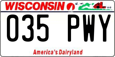 WI license plate 035PWY