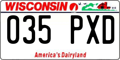 WI license plate 035PXD