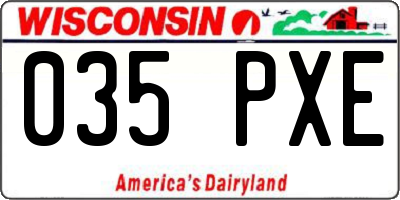 WI license plate 035PXE