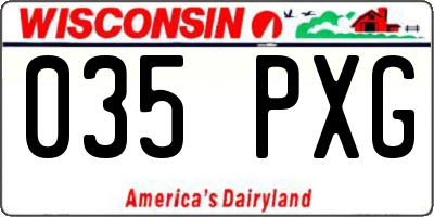 WI license plate 035PXG